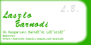 laszlo barnodi business card